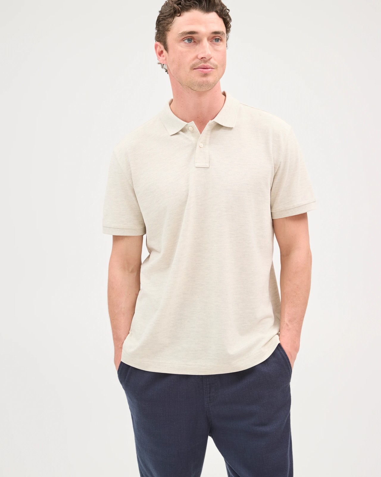 Australian Cotton Short Sleeve Polo Top - Oatmarle 3 of 6