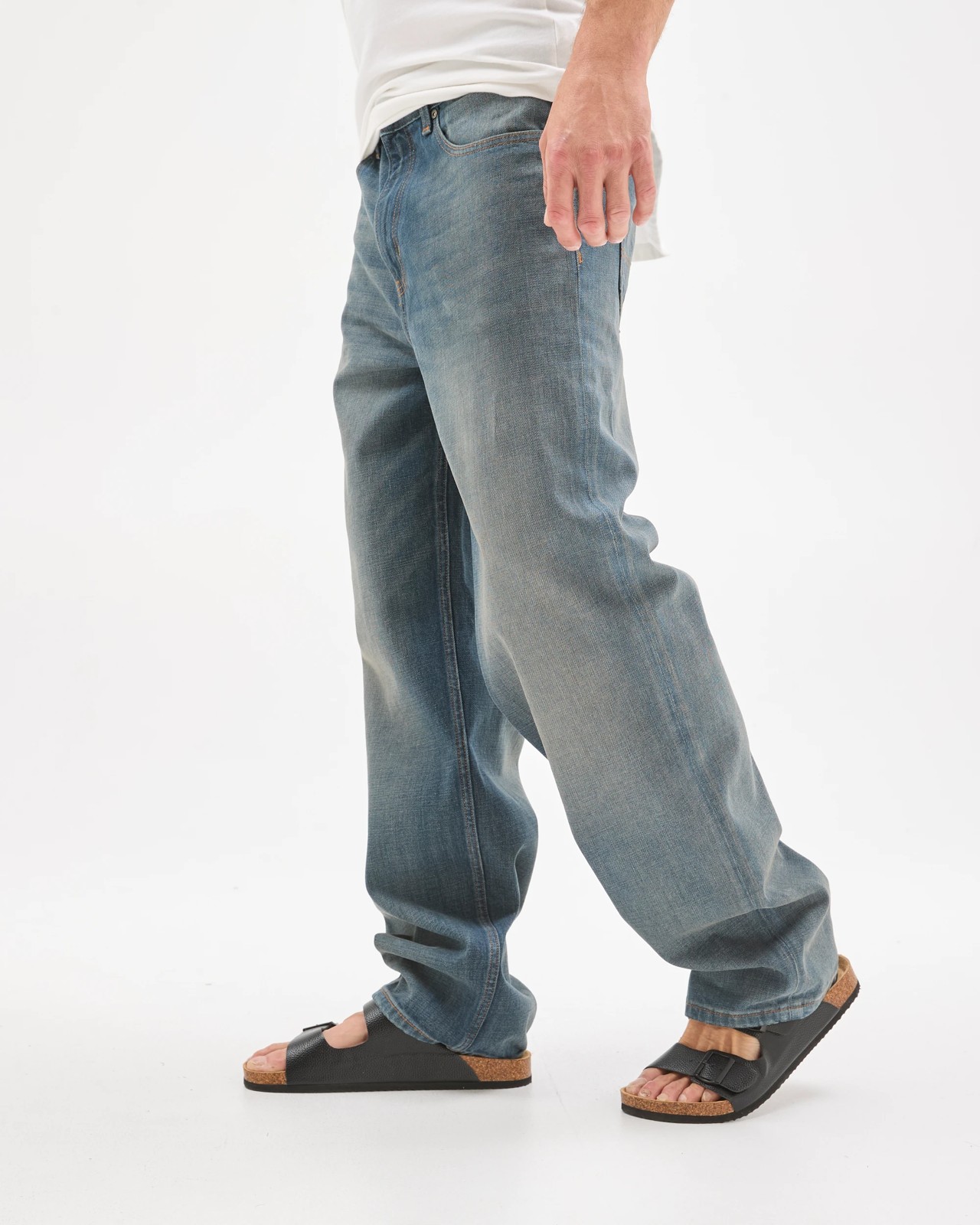 Relaxed Straight Fit Denim Jeans - Vintage Indigo Wash 5 of 6