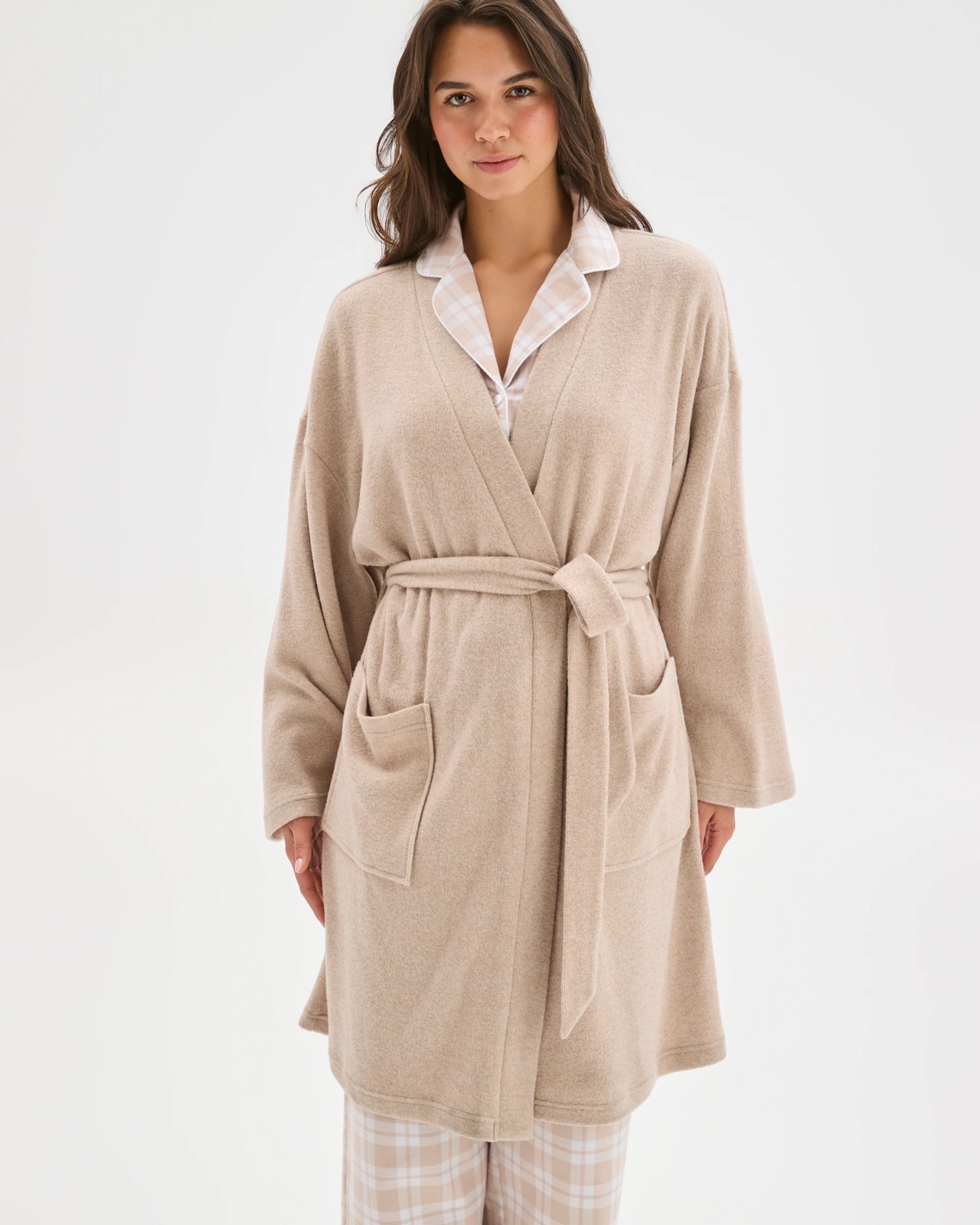 Cosy Short Sleep Robe - Mushroom 2 of 6