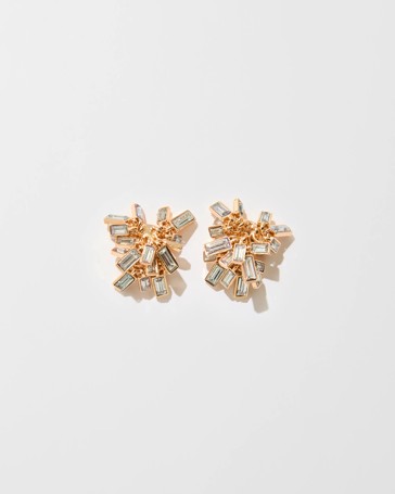 Sparkle Baguette Cluster Earrings