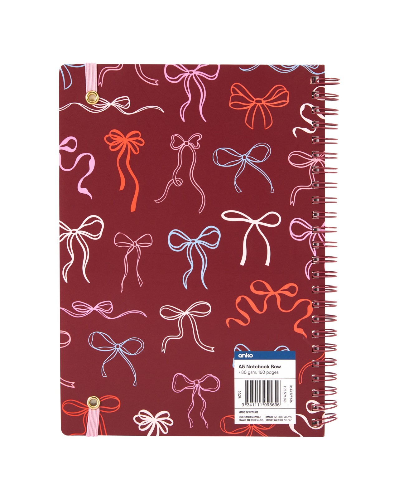 Anko A5 Notebook Bow 80GSM 160 Pages 4 of 4