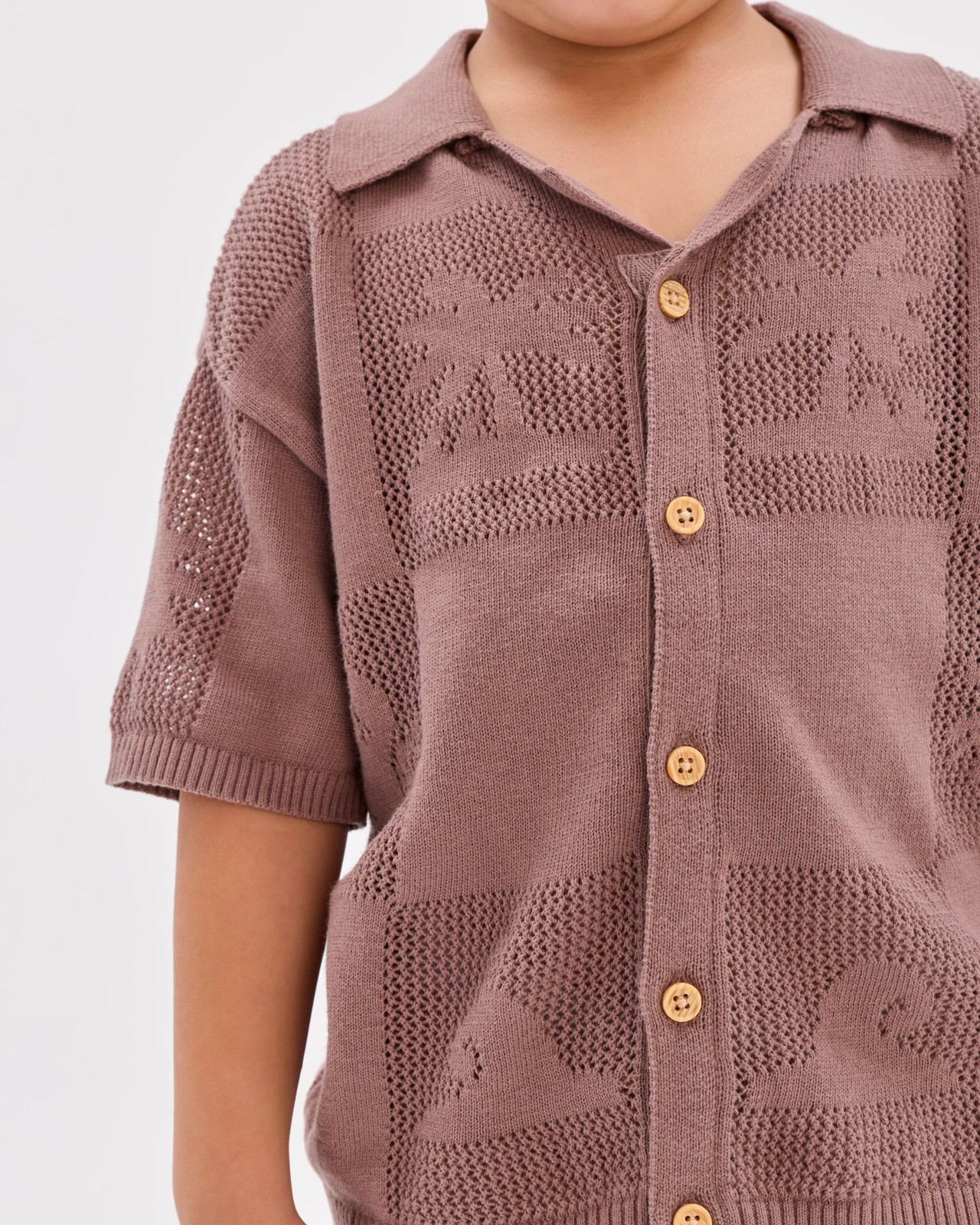Australian Cotton Short Sleeve Knit Shirt - Deep Taupe 3 of 6
