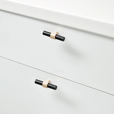 Black & Gold Look Handles, 2 Pack - Anko