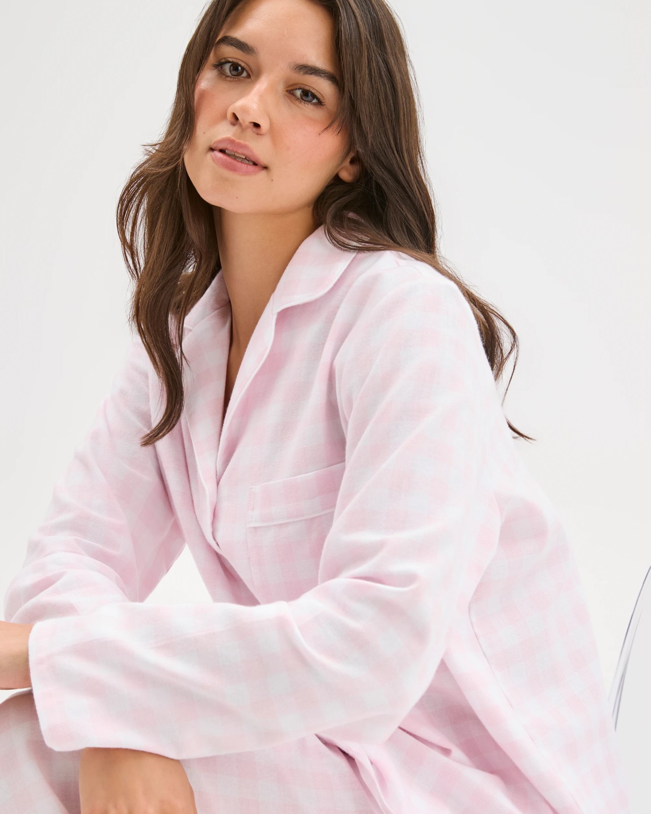 Australian Cotton Flannelette Pyjama Set - Gingham Pink 2 of 6