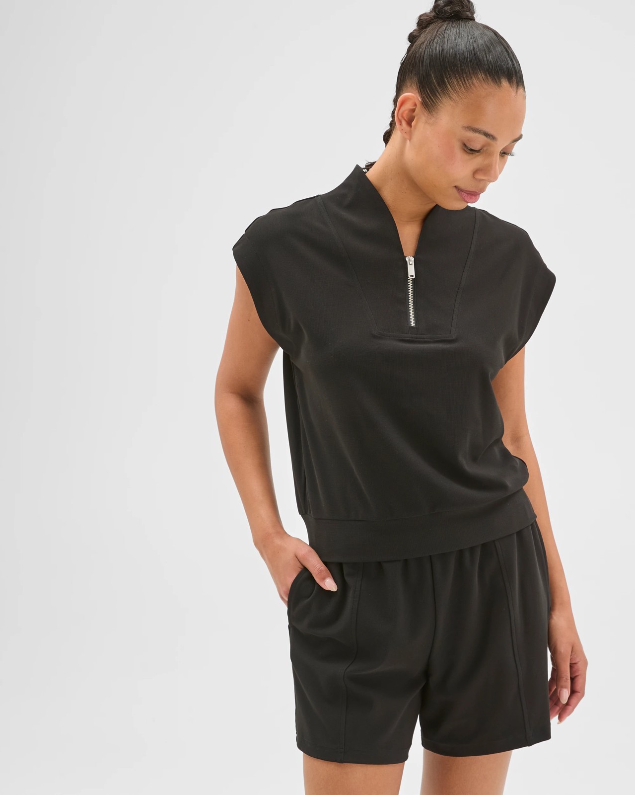 Active Sporty Pique Shorts - Black 5 of 5