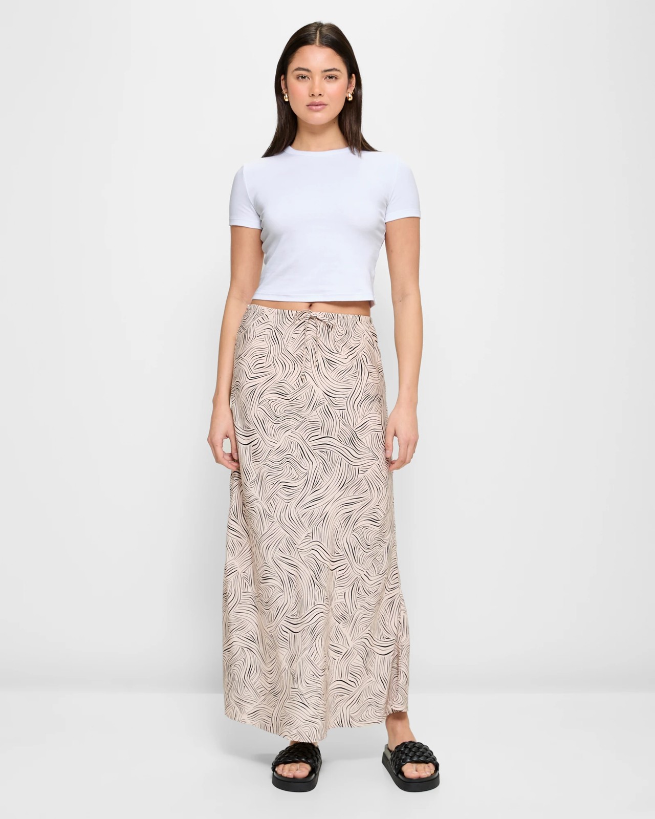 Bias Cut Midi Skirt Lily Loves Remi Squiggle Target Australia