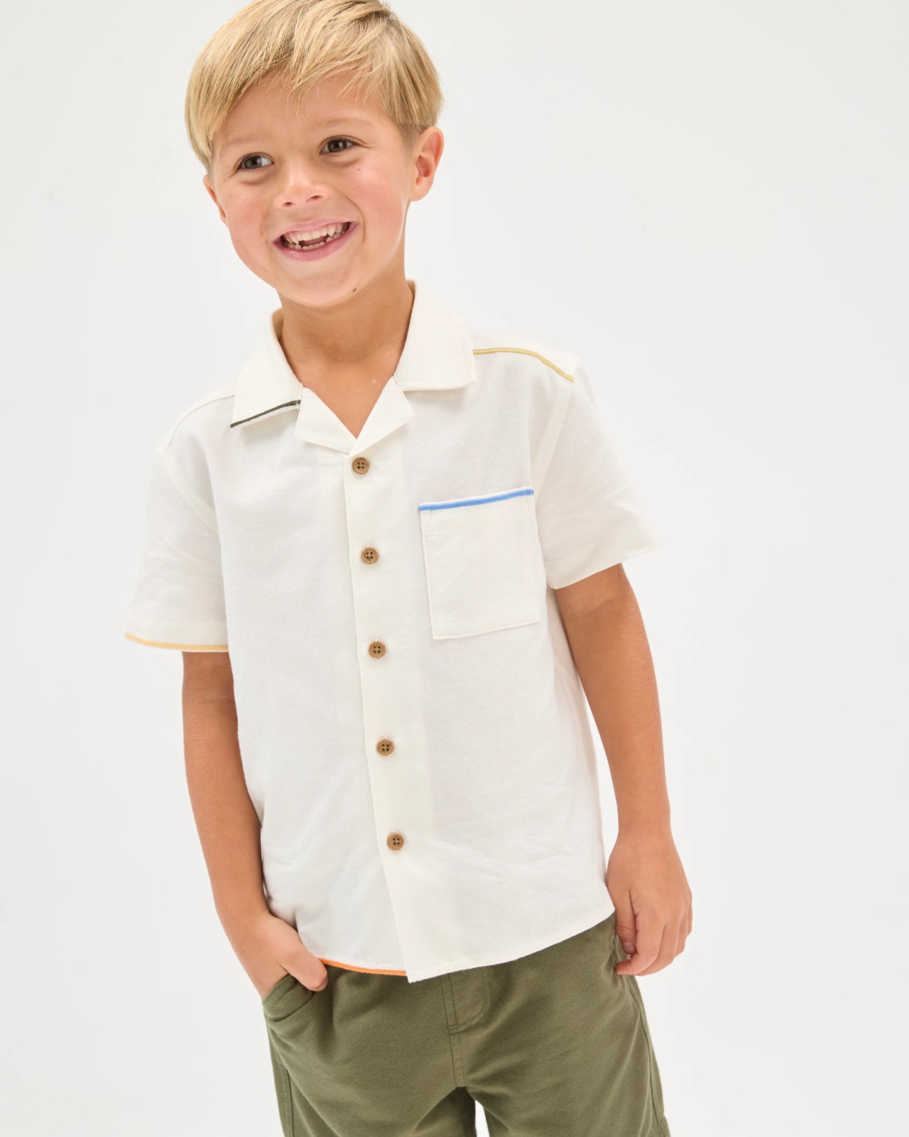 Australian Cotton Short Sleeve Shirt and Shorts Set 2 of 6