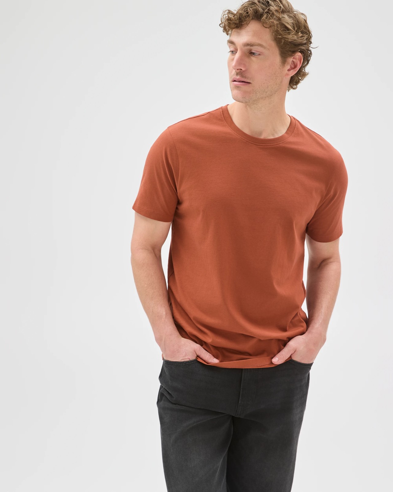 Australian Cotton Crew Neck T-Shirt - Coconut Shell 3 of 6