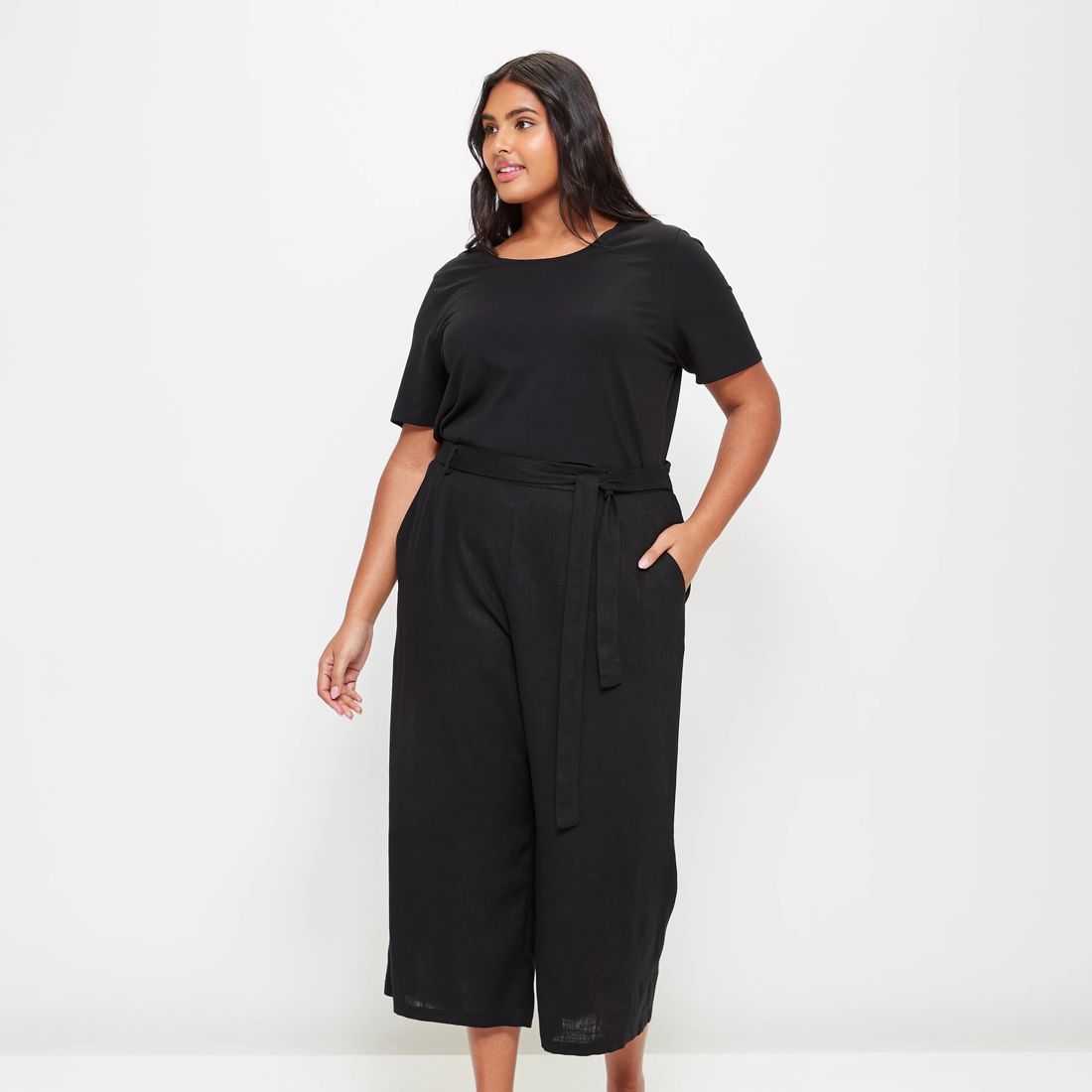 Curve Linen Blend Crop Pants Target Australia
