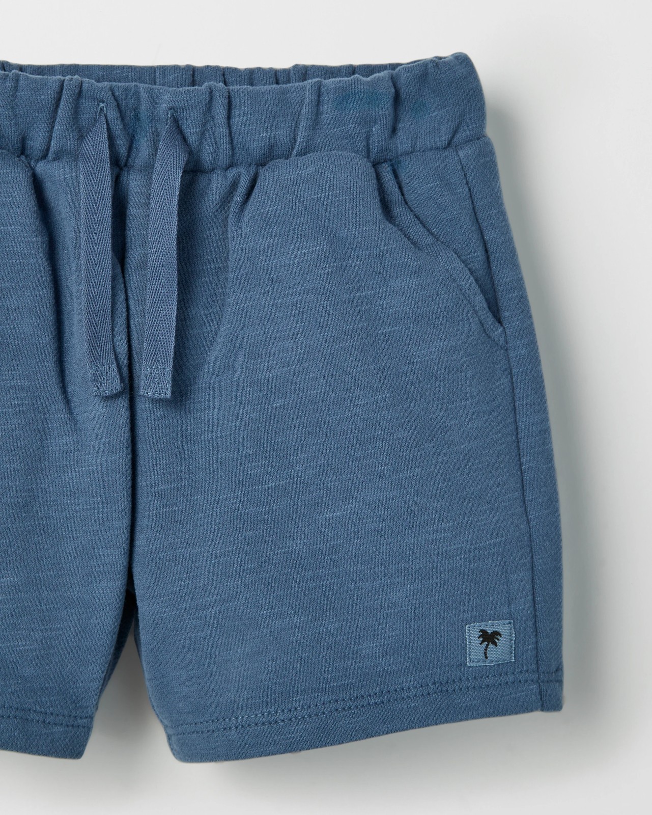 Baby Organic Cotton French Terry Shorts - Vintage Indigo 5 of 5