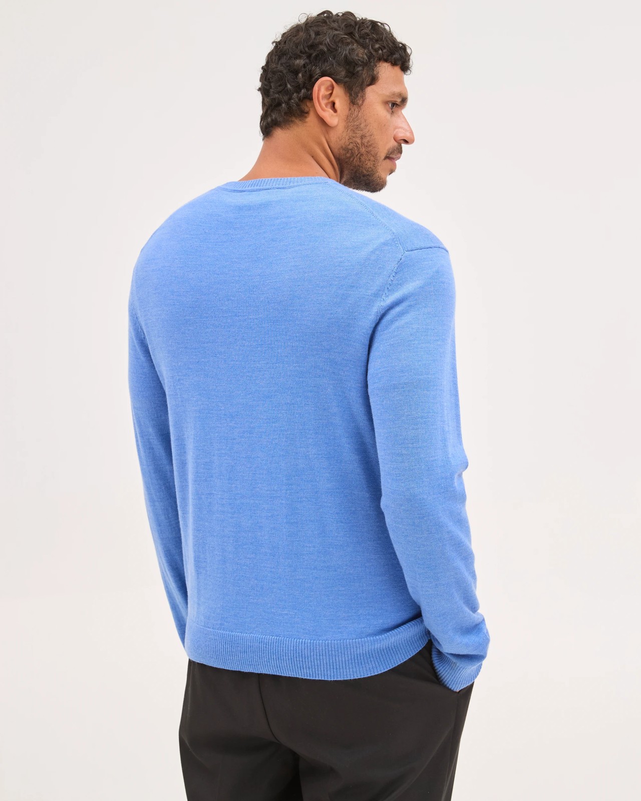 Preview Australian Merino Wool Knit Jumper - True Blue 6 of 6