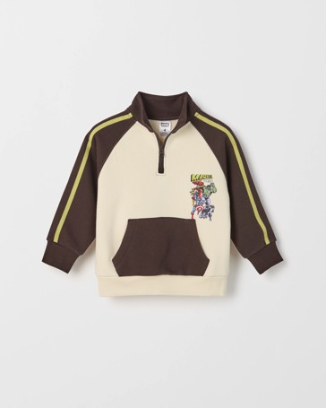 Marvel Australian Cotton Blend 1/4 Zip Raglan Sleeve Sports Jumper