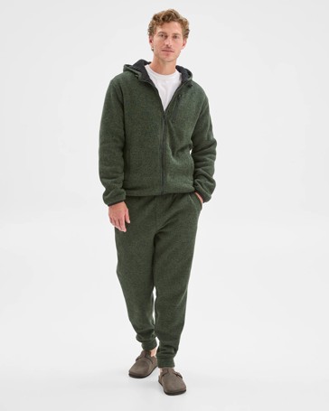 Teddy Lined Zip Through Fleece Hoodie