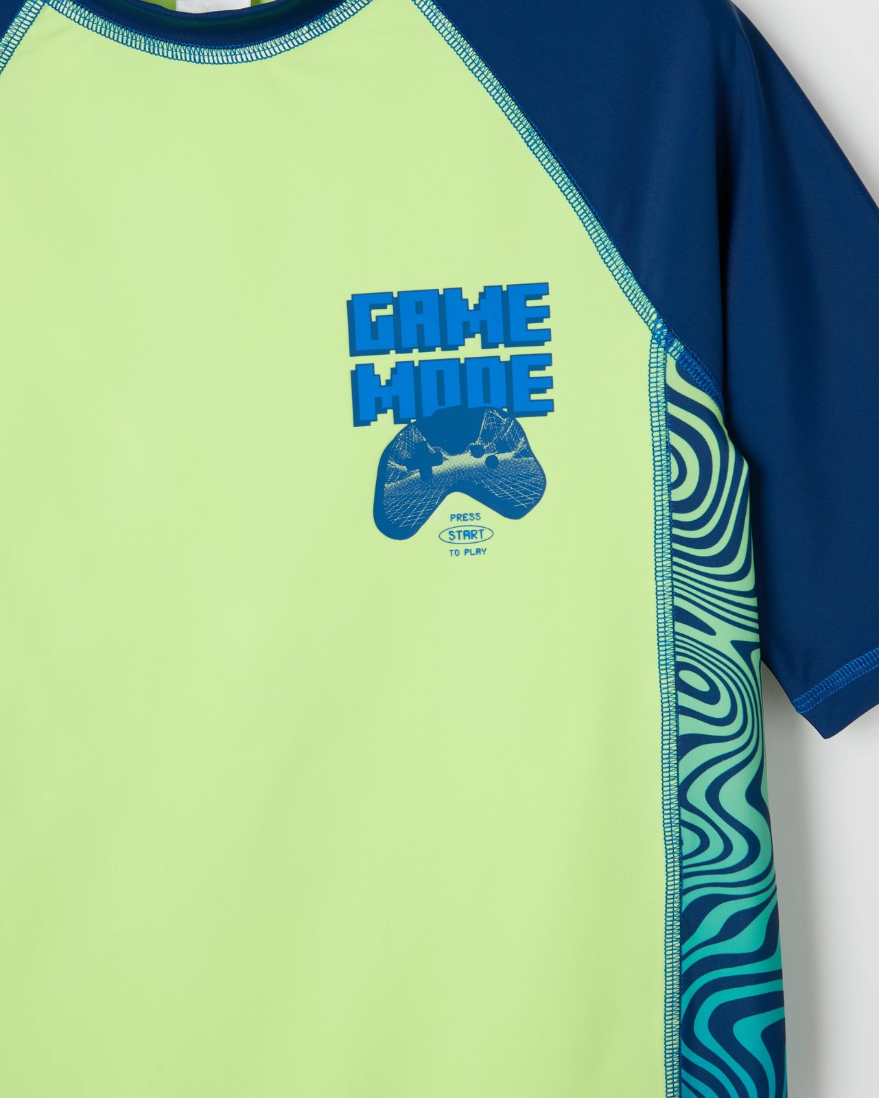 Short Sleeve Splice Swim Rashie - Blue 2 of 2