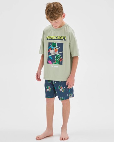 Minecraft Australian Cotton Older Boys Oversized Knit Pyjama Set