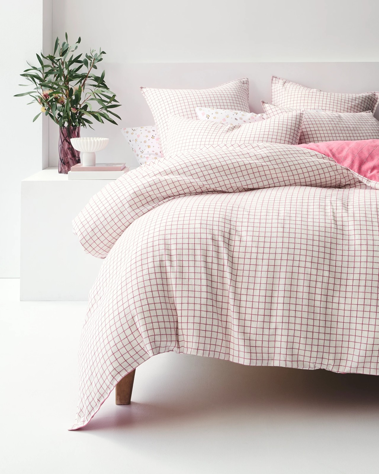Ayla Check Linen/Cotton Quilt Cover Set 3 of 6