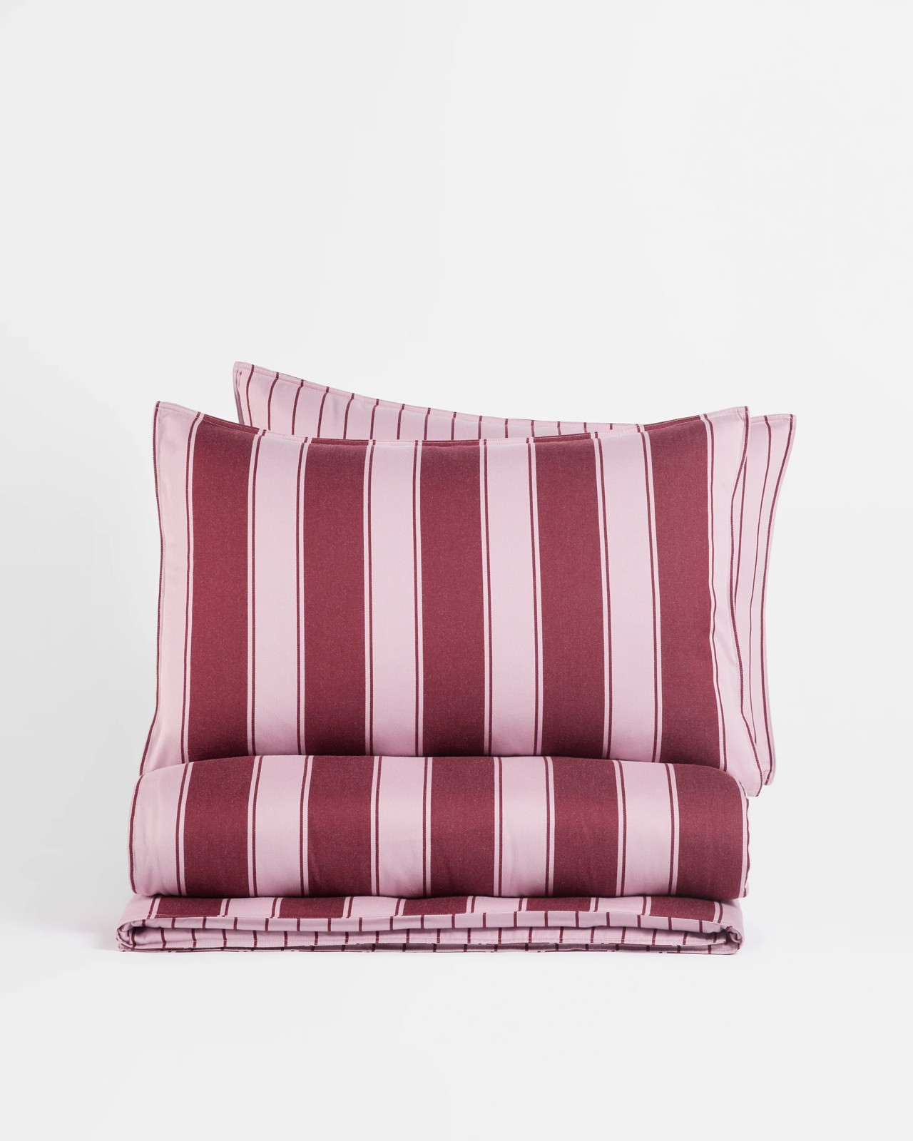Rayne Stripe Stonewash Quilt Cover Set - Merlot/Pink 3 of 5