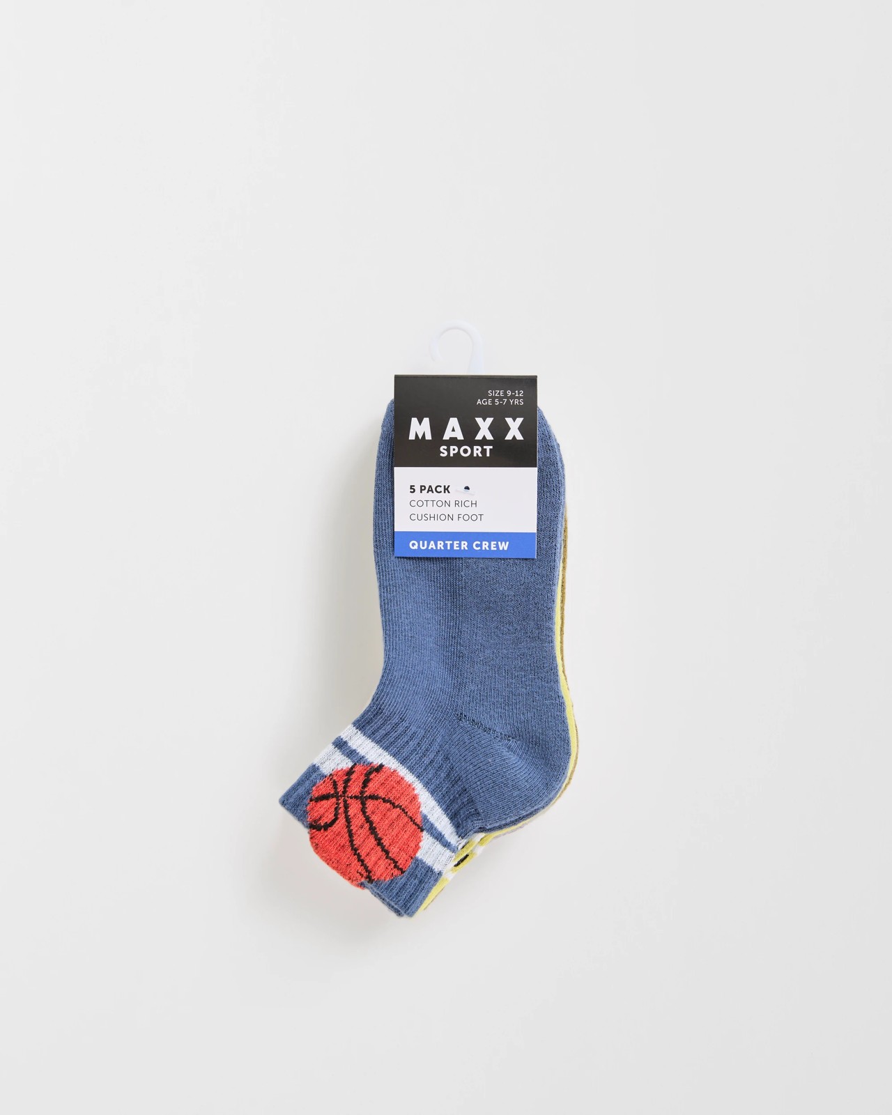 Maxx 5 Pack Boys Rib Quarter Crew Socks - Sport 3 of 3