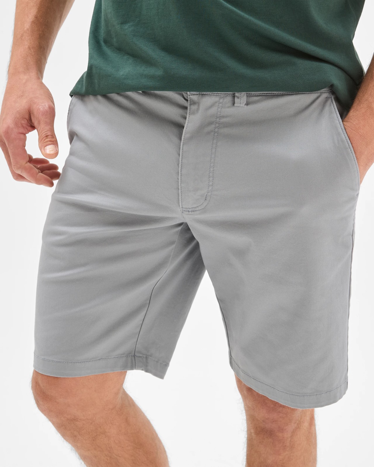 Australian Cotton Regular Chino Shorts - Sharkskin 3 of 5
