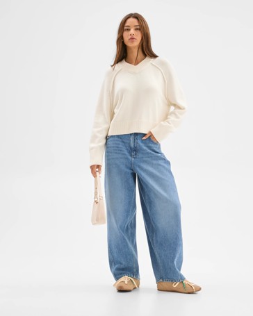 Lily Loves Australian Cotton Blend V-Neck Jumper