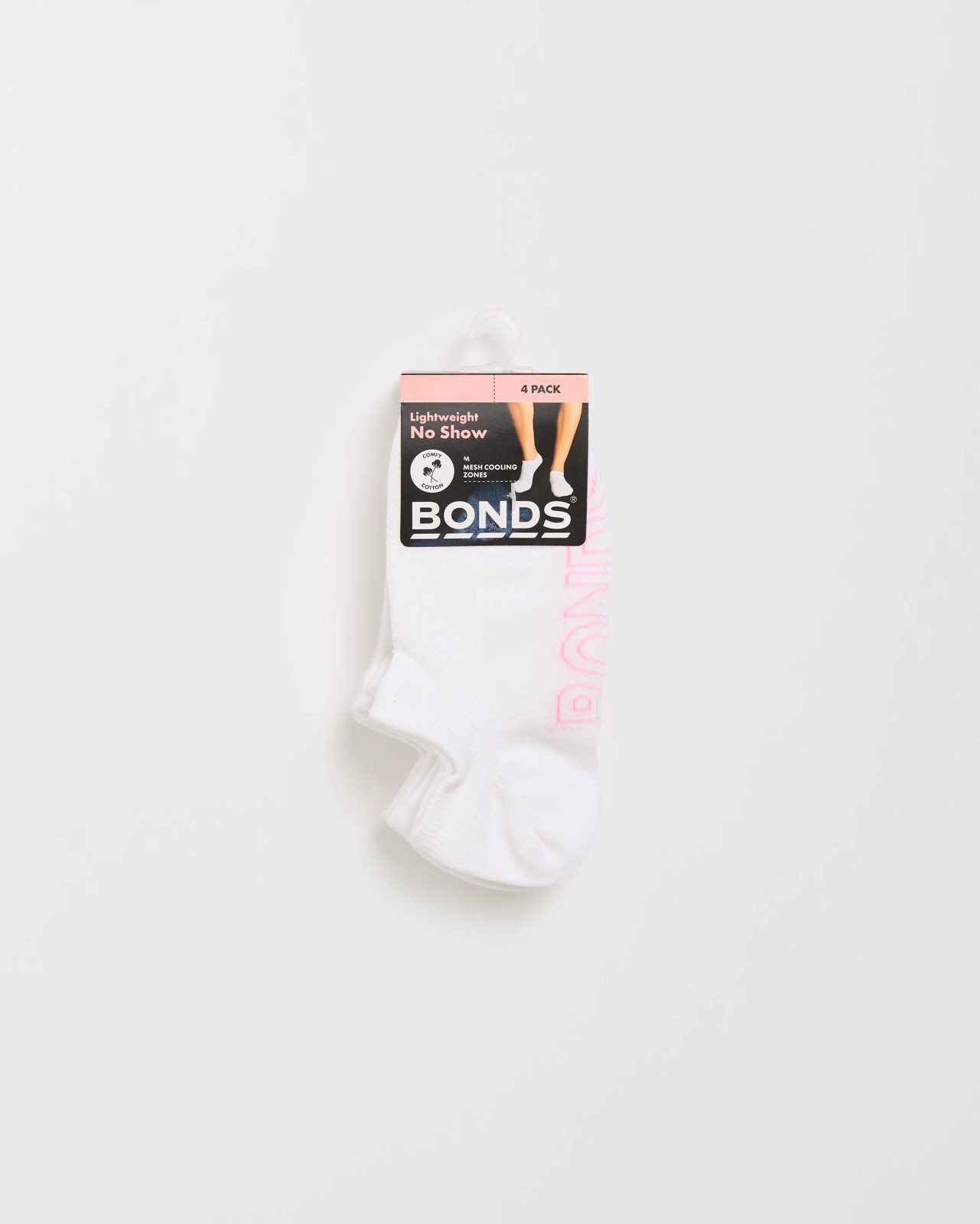Bonds 4 Pack Logo Light No Show Socks - White 3 of 3