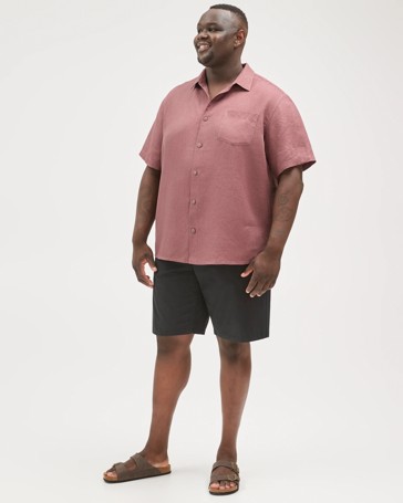 Plus Size European Linen Short Sleeve Shirt