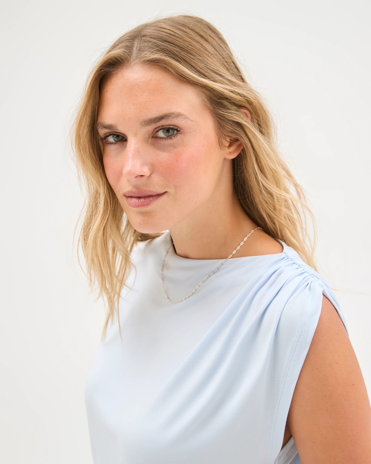 Lily Loves Asymmetrical Drape Top - Matcha 4 of 5