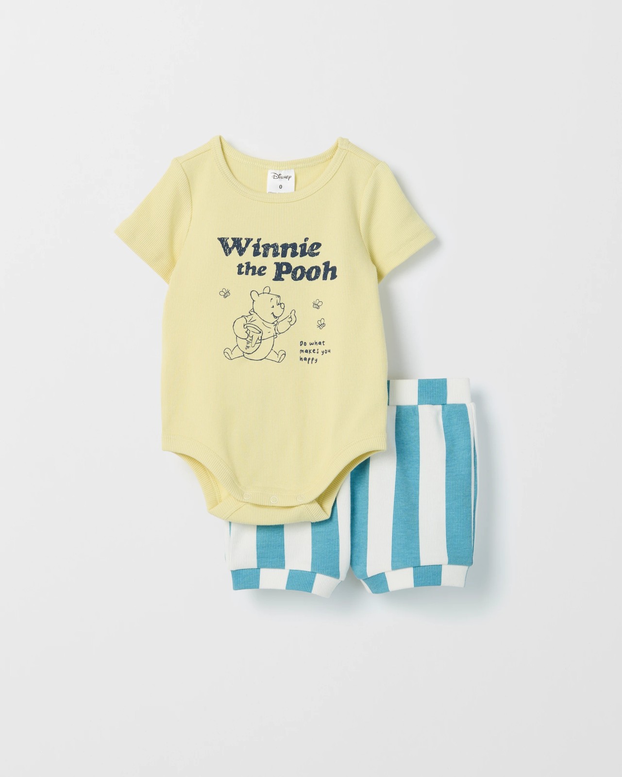 Licensed Disney Baby Organic Cotton Bodysuit & Shorts Set - Winnie the Pooh Green 4 of 6