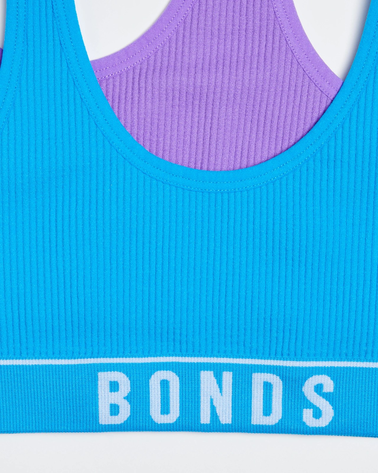 Bonds Retro Rib Tank Crops - 2 Pack - Blue / Purple