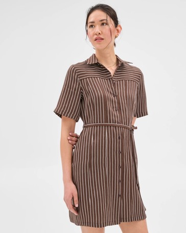 Summer Twill Seam Detail Mini Dress - Preview