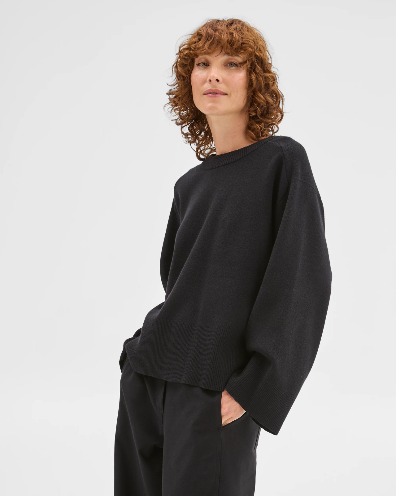 Clean Knit Crew Neck Sweater - Black 3 of 6