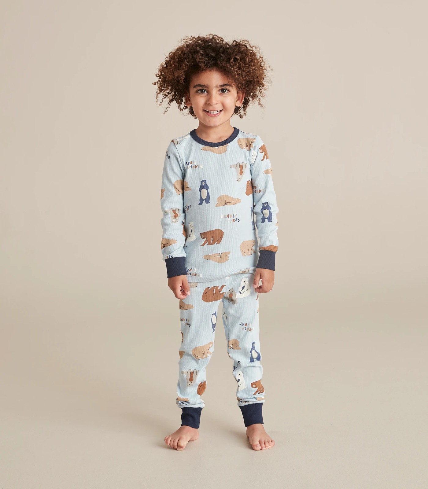 Organic Cotton Rib Bear Pyjama Set Target Australia