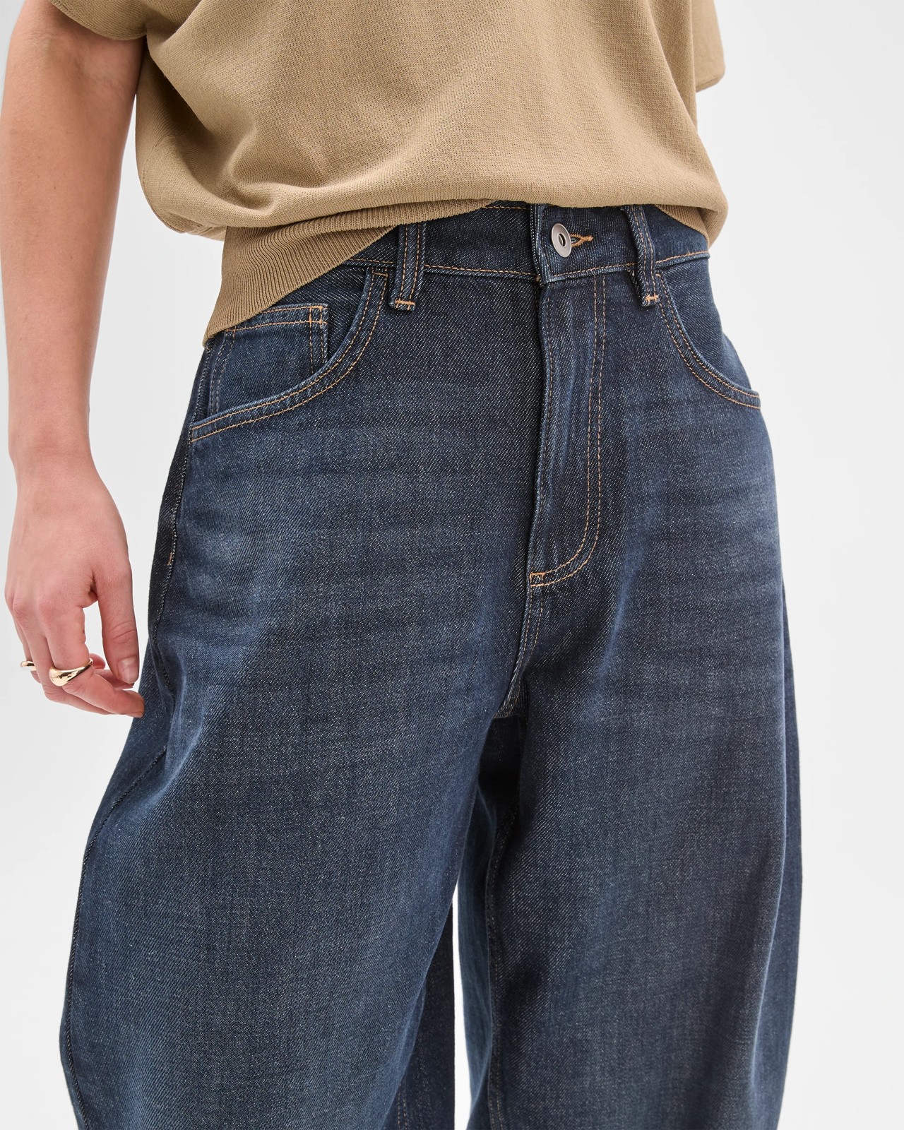 Lily Loves Australian Cotton Blend Bow Leg Denim Jeans 3 of 5