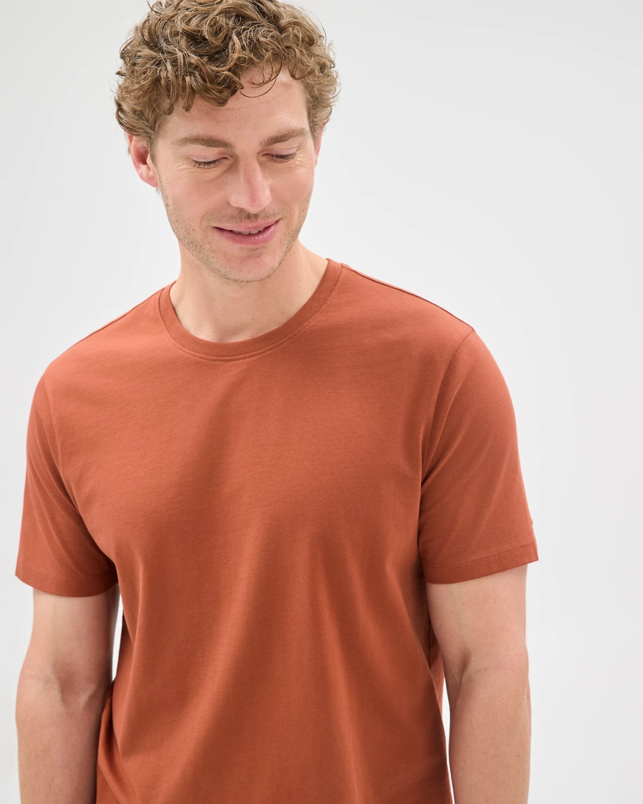 Australian Cotton Crew Neck T-Shirt - Coconut Shell 4 of 6