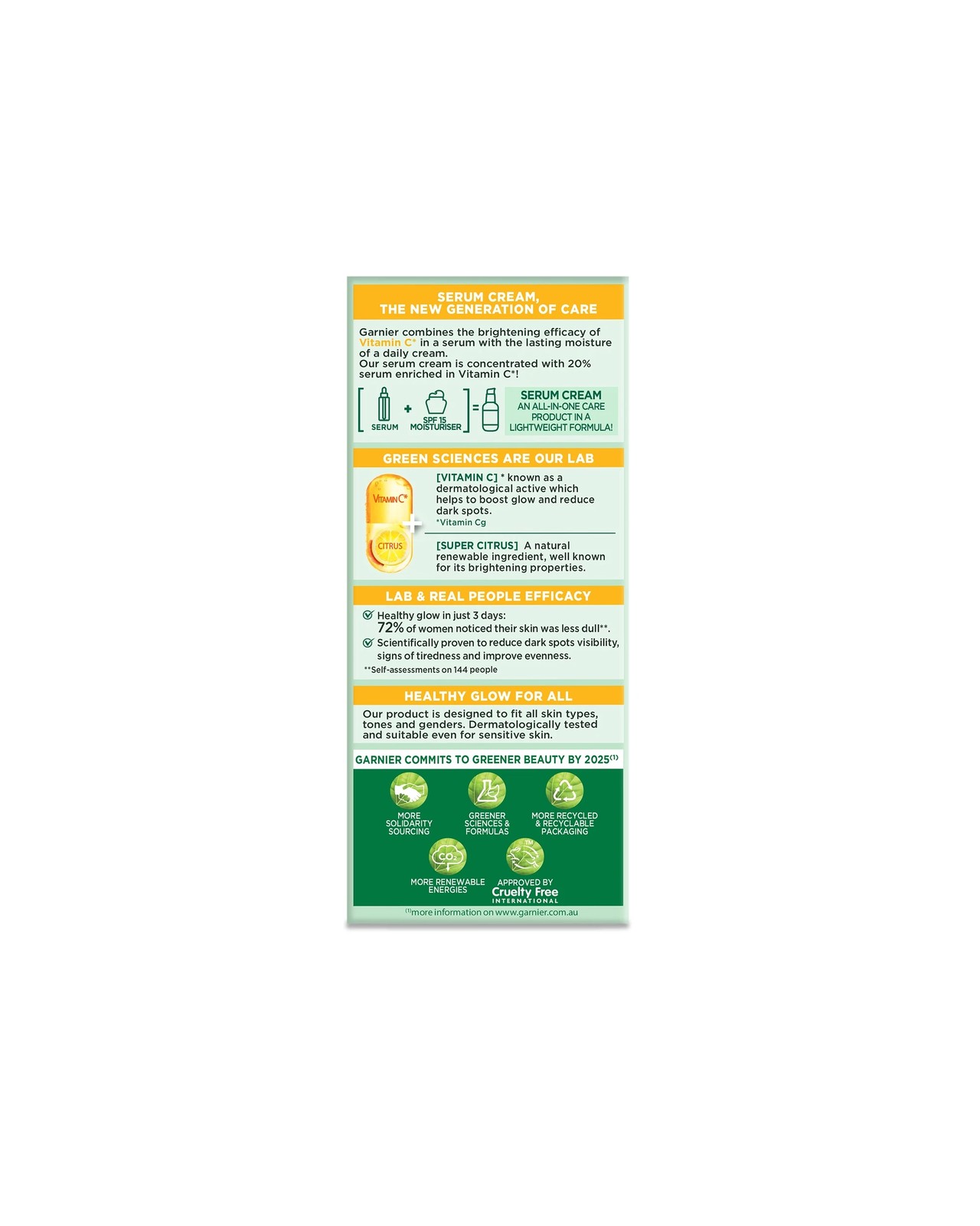 Garnier SkinActive 2 in 1 Brightening Serum Cream 50ml - Vitamin C 2 of 6