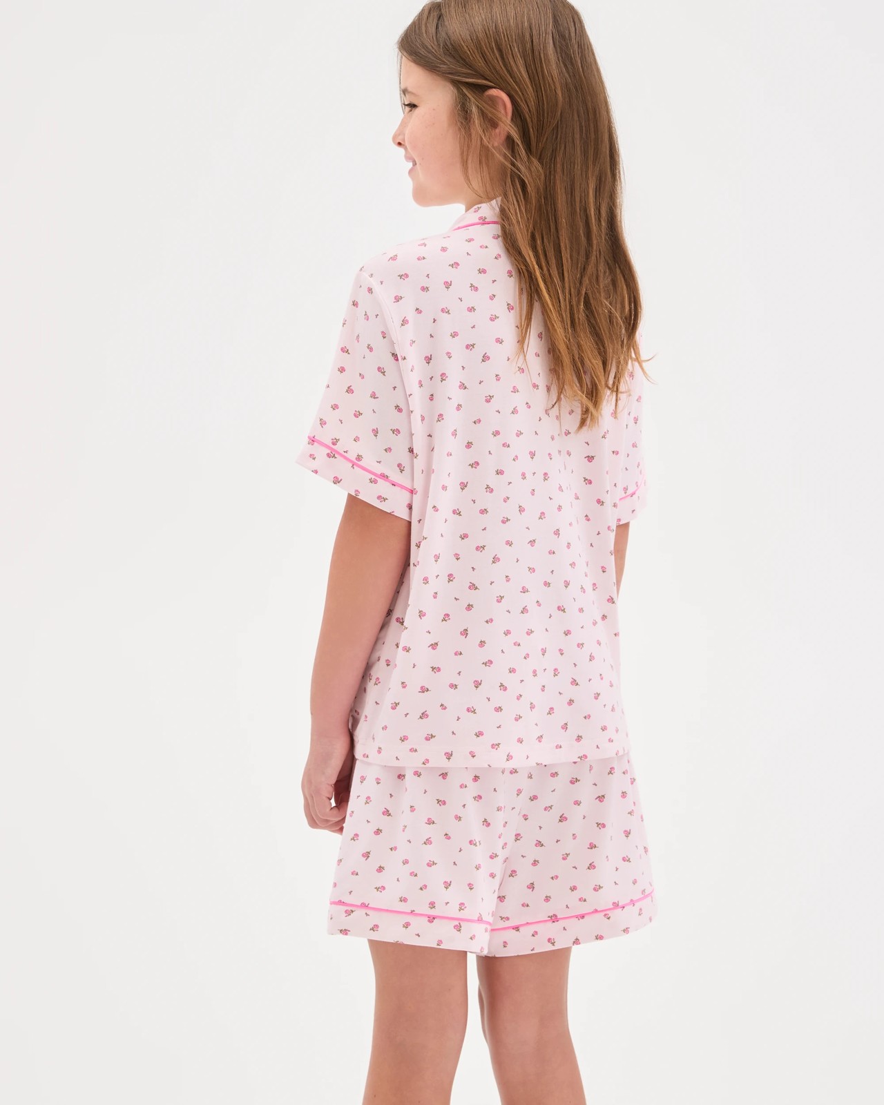 Bamboo Older Girls Button Through Pyjama Set - Floral 4 of 6