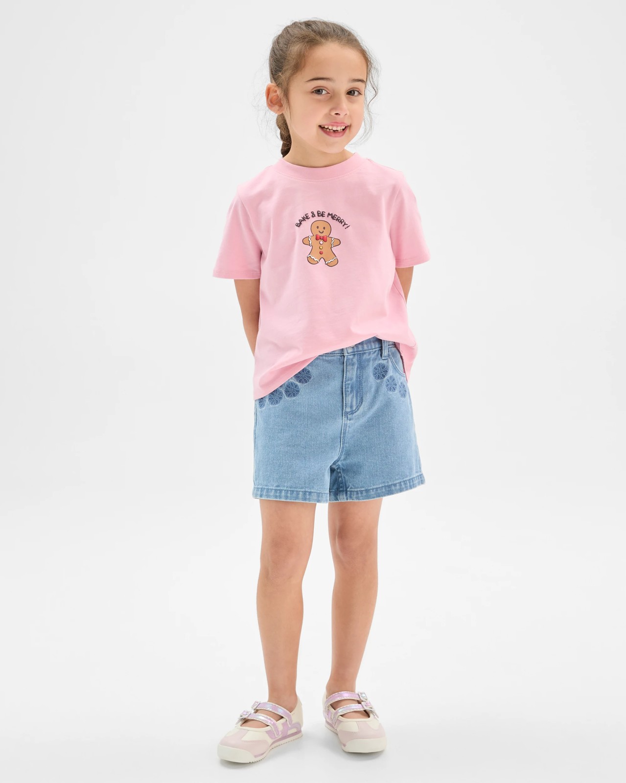 Australian Cotton Christmas Event Boxy Fit T-Shirt - Gingerbread Placement Pink 2 of 6