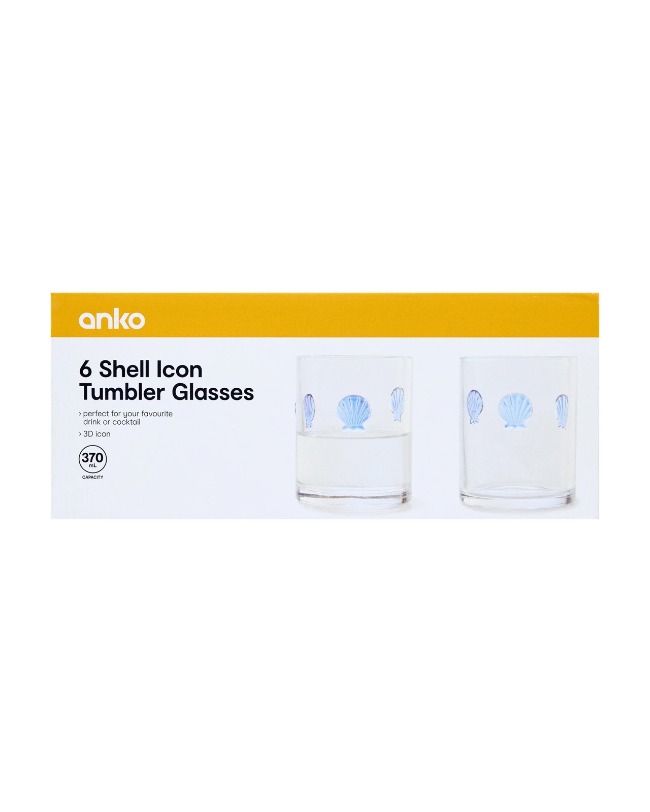 Anko 6 Shell Icon Tumbler Glasses 6 of 6