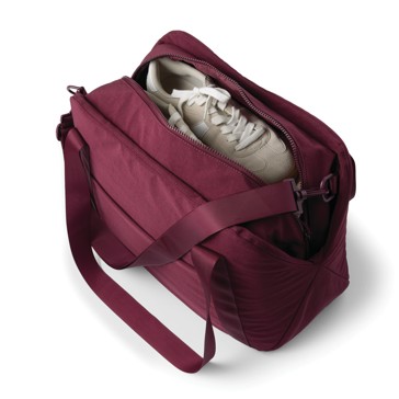 Nylon Travel Duffle Bag - Burgundy