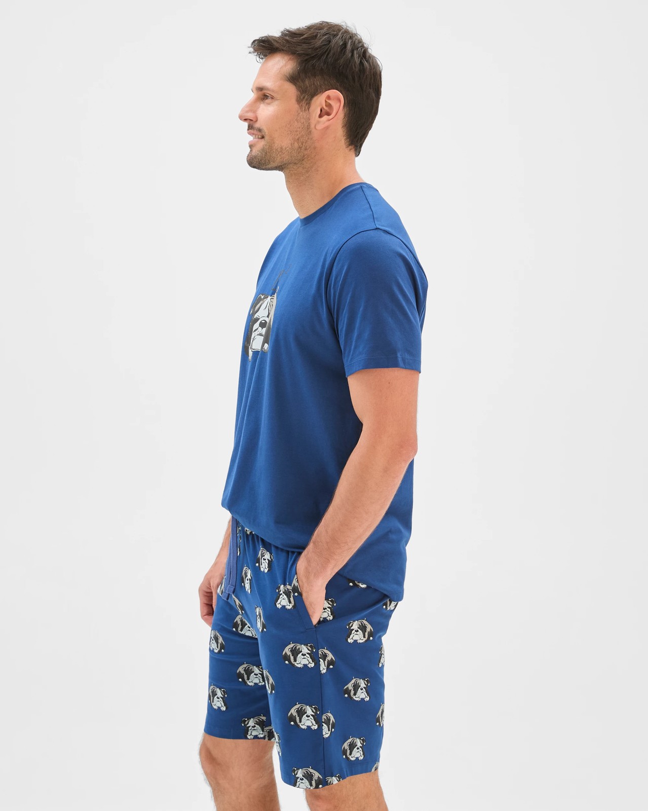 Maxx Australian Cotton Knit Jersey Sleep Shorts - Blue Bulldog 5 of 6