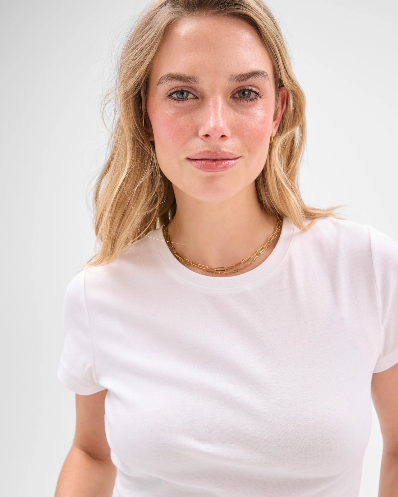 Lily Loves Australian Cotton Blend Semi Sheer Fitted T-Shirt - White 3 of 5