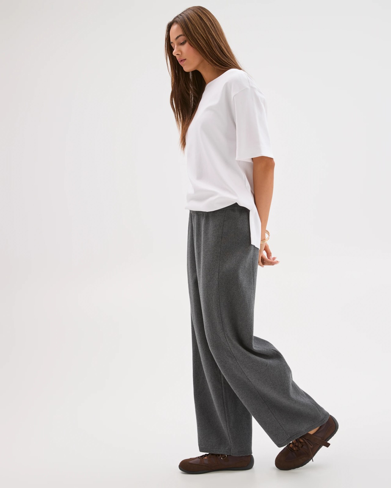 Lily Loves Australian Cotton Blend Lounge Knit Pants - Shadow Marle 4 of 5