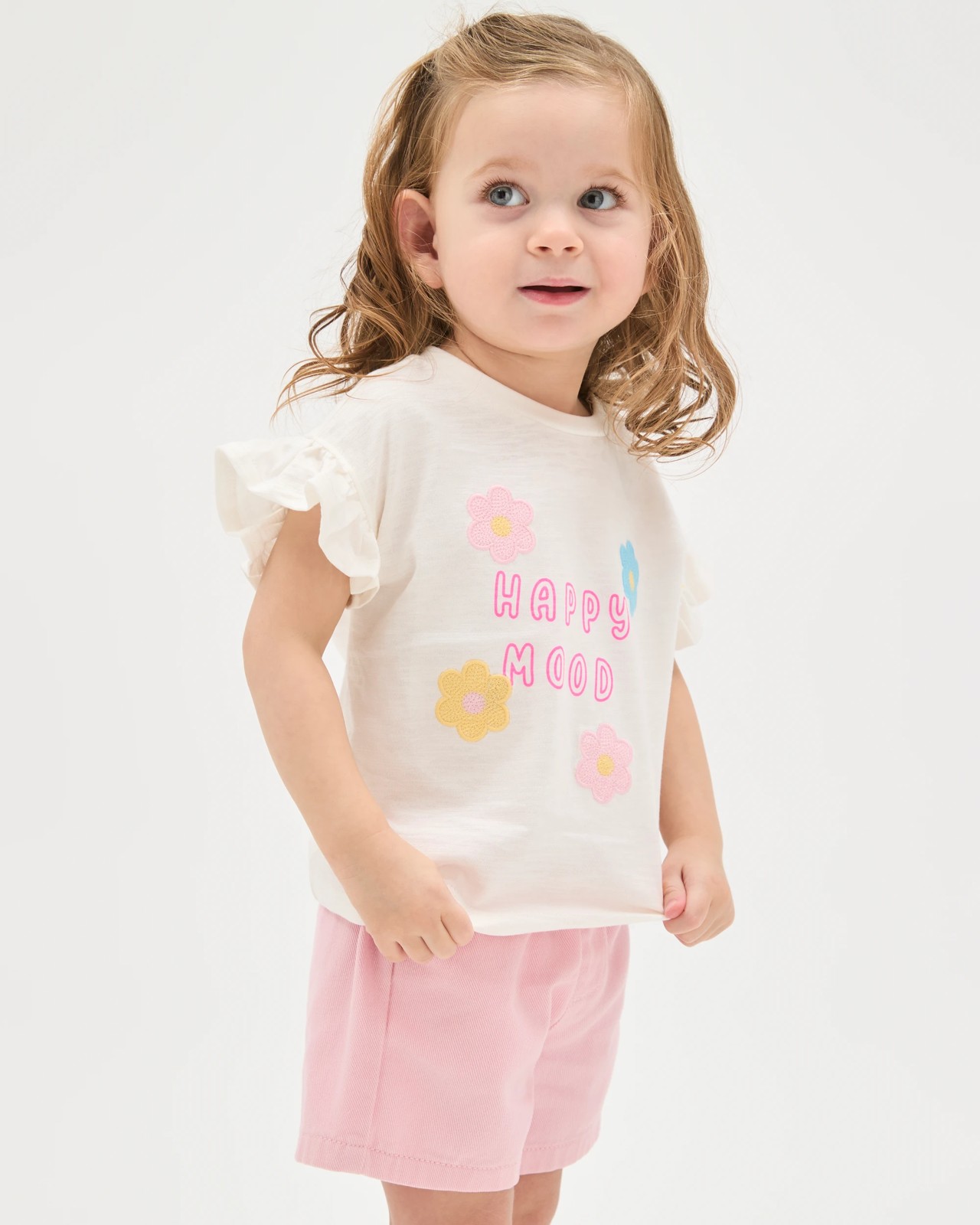 Baby Crochet Detail T-Shirt and Shorts 2 Piece Set - Cloud Dancer 2 of 5