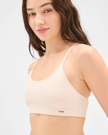Lily Loves Rib and Lace Seamfree Crop Top