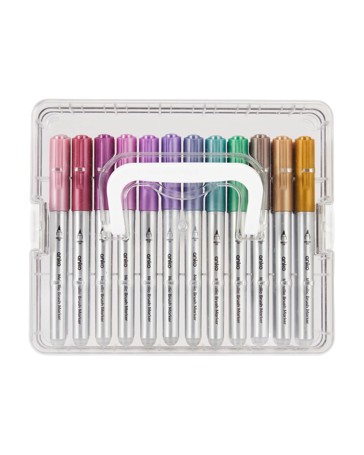 Anko 24 Pack Metallic Brush Markers