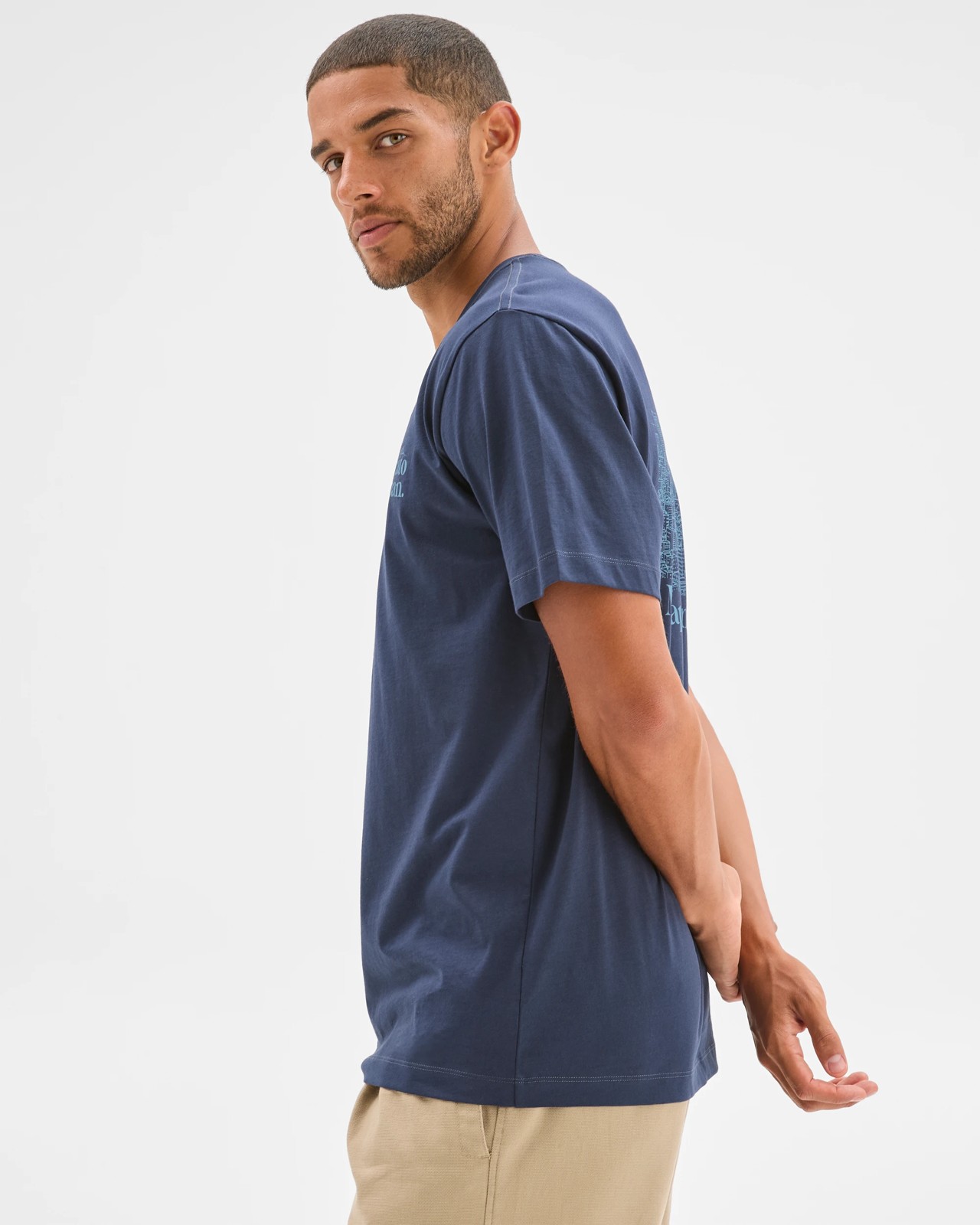 Australian Cotton Print T-Shirt - Navy 4 of 5