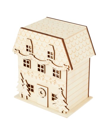 Anko Craft Wood Blank LED Christmas House