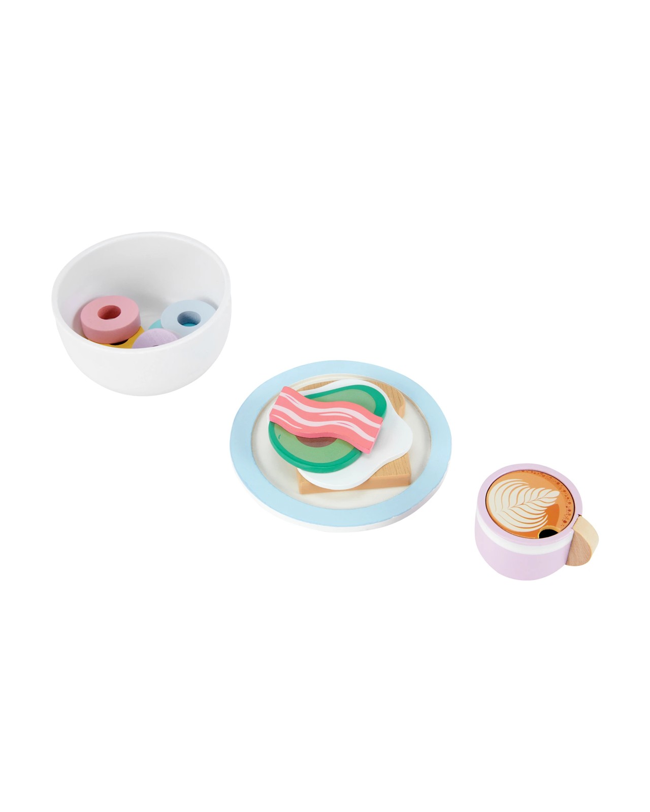 22 Piece Wooden Breakfast Set 4 of 6