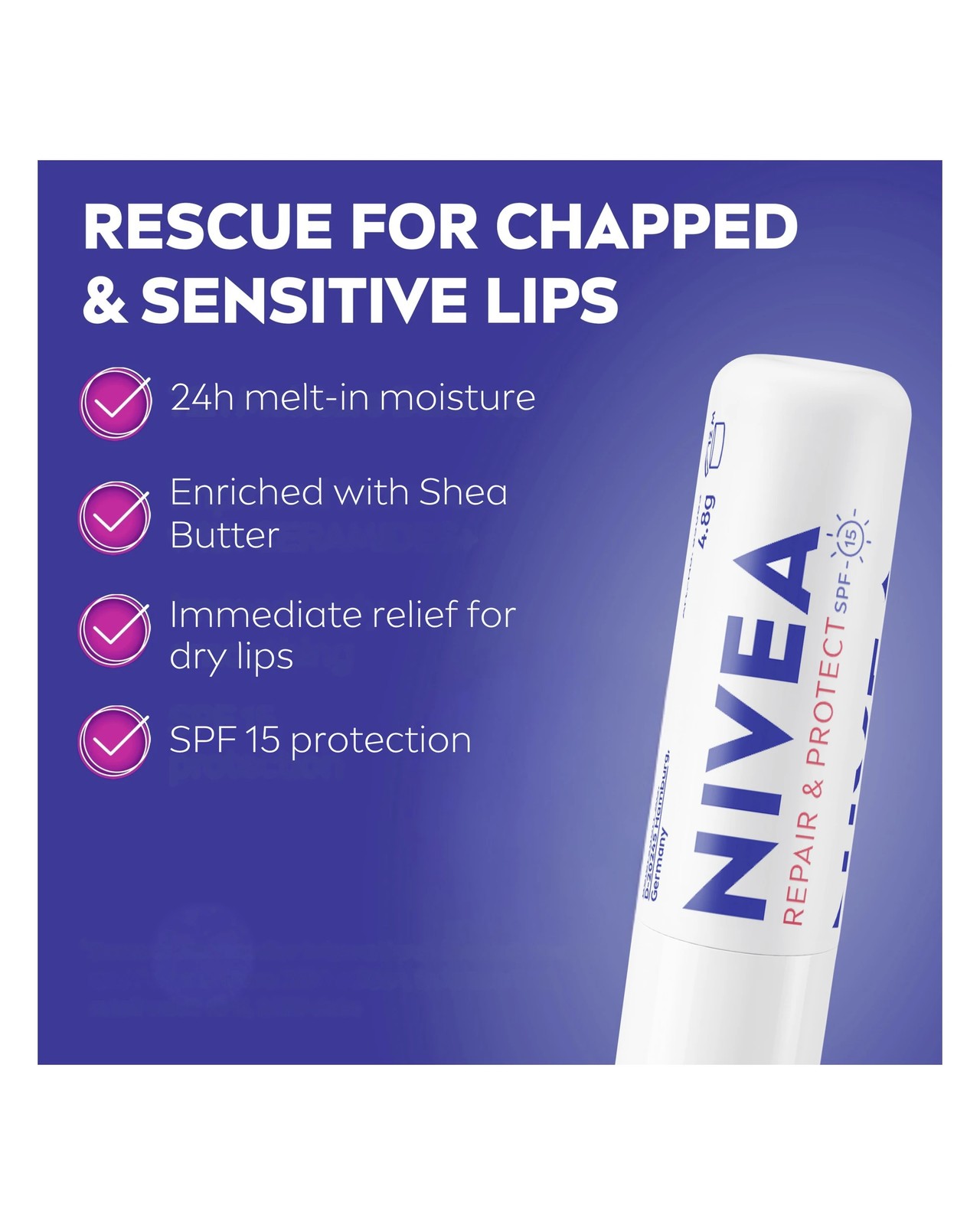 Nivea Repair and Protection Lip Balm 4.8g 3 of 5