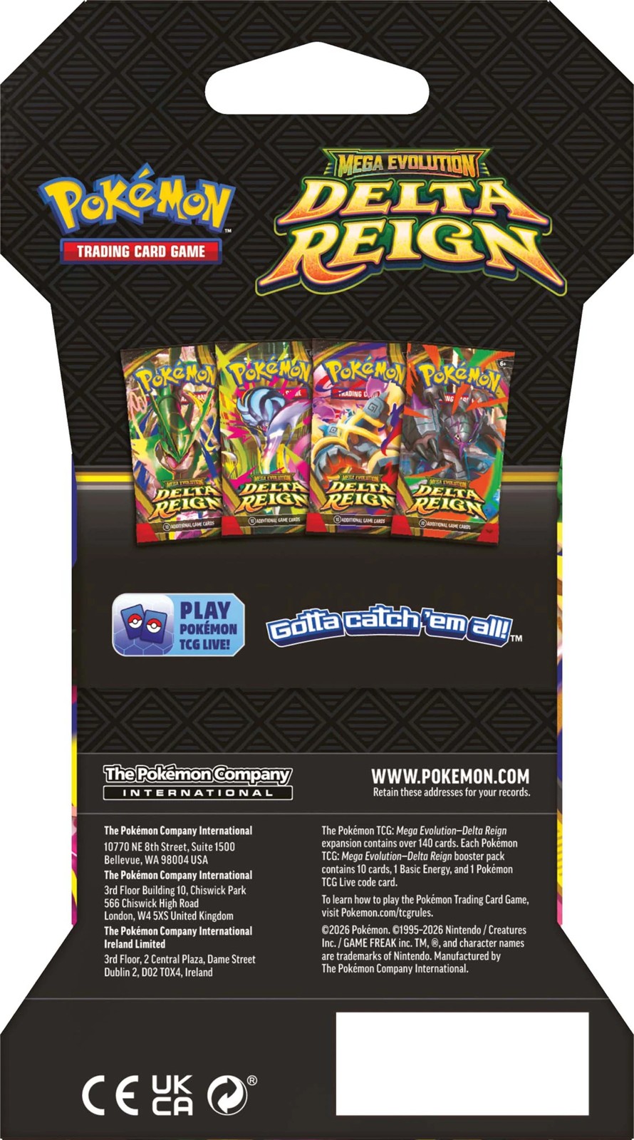 Pre-Order Pokemon TCG: Mega Evolution - Delta Reign Sleeved Booster Pack - Assorted 5 of 5